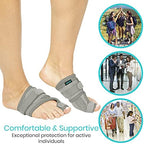 Vive Bunion Brace (Pair) - Big Toe Corrector Straightener with Splint - Hallux Valgus Pad, Joint Pain Relief, Alignment Treatment - Orthopedic Sleeve Foot Wrap Support for Men and Women (Gray)