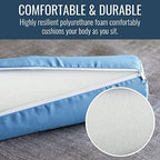DMI Lightweight Comfort Round Foam Neck Roll Leg Rest Back Support Pillow for Home and Travel, Great for Neck, Back and Under Knees, 3.5 x 19 inches, Blue