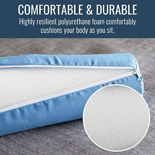 DMI Lightweight Comfort Round Foam Neck Roll Leg Rest Back Support Pillow for Home and Travel, Great for Neck, Back and Under Knees, 3.5 x 19 inches, Blue