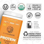 Sunwarrior - Classic Plus, Vegan Protein Powder with Peas & Brown Rice, Raw Organic Plant Based Protein, Chocolate, 30 Servings