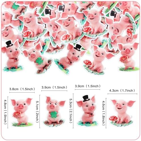 40 Pcs Edible Pig Cupcake Toppers, Pink Pig Farm Animal Cake Decorations for Baby Shower, Pink Farm Theme Birthday Party Supplies for Kids