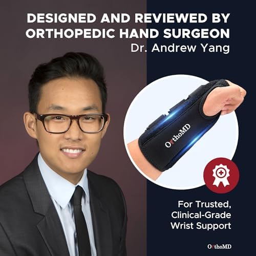 Carpal Tunnel Wrist Brace – Orthopedic Hand Surgeon Designed Wrist Splint for Sleeping & Daytime Support – Rigid Stabilizer (NOT a Soft Sleeve) for Tendonitis, Arthritis & Wrist Pain – OrthoMD (RIGHT Wrist, Large)