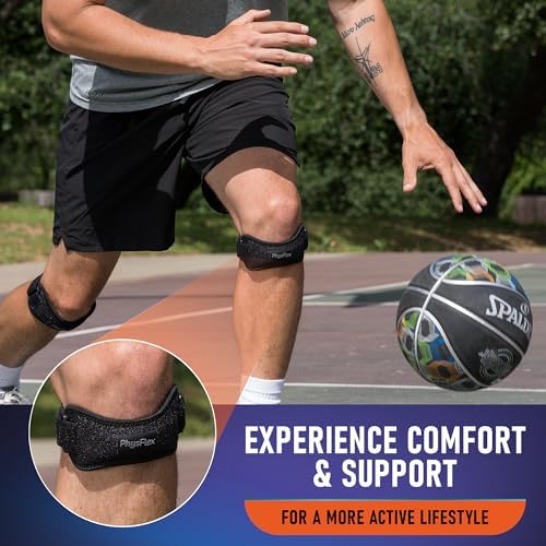 2 Pack Patella Knee Brace - Knee Support and Pain Relief, Running, Hiking, Basketball, Jumpers Knee, Tendonitis, Adjustable Strap Patellar Tendon Stabilizer (Pink)