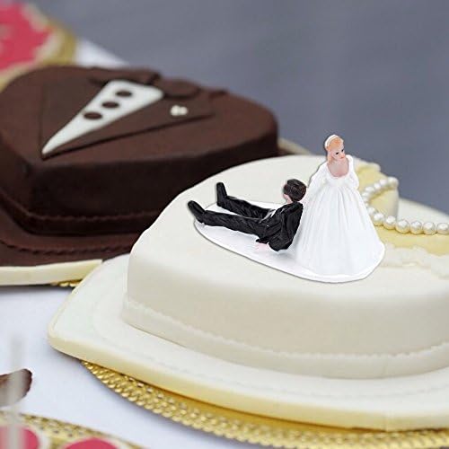 Cake Topper Bride Dragging Groom Funny Reluctant Groom Figurines Wedding Cake Topper Romantic Wedding Party Decoration Adorable Figurine Craft Gift