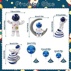 Astronaut Figurines Space Cake Toppers Blue Star Ball Cake Toppers for Space Theme Party Kids Birthday Party Baby Shower Supplies (Royal Blue)