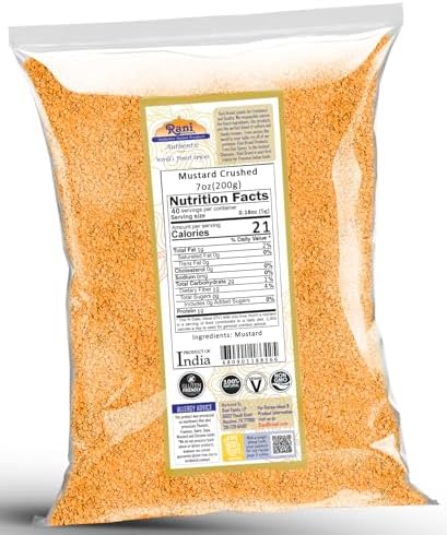 Rani Mustard Seeds Crushed Coarse 7oz (200g) ~ All Natural | Gluten Friendly | NON-GMO | Kosher | Vegan | Indian Origin