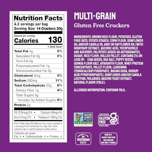 Milton’s Gluten Free Crackers Variety Bundle (Crispy Sea Salt, Multi-Grain, Everything) - Non-GMO Project Verified, Kosher, Certified Gluten Free Snack, Whole Grains In Every Bite - 4.5 Oz, Pack of 3