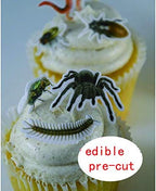 70x Edible Wafer Spider, Bug Cupcake Topper, Pre-cut Funny Party Cake Decoration