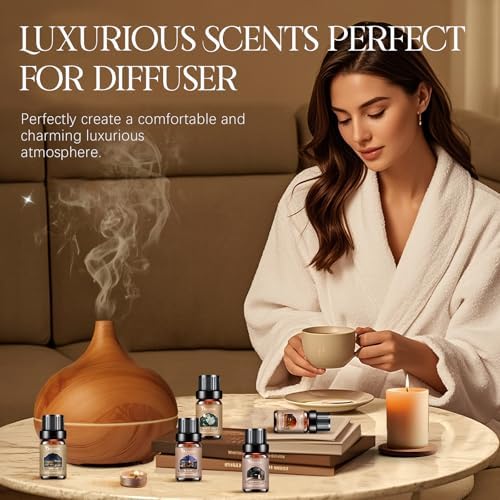 Hotel Diffuser Oils Gift Set, Luxury Fragrance Oil Blend, Hotel Essential Oils for Diffusers for Home, Candle & Soap Making Scents, More 10x5ml Scented Oil, Aromatherapy Oils Kit