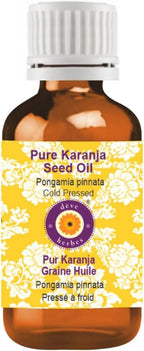 Deve Herbes Karanja Seed Oil (Pongamia pinnata) | Cold Pressed | Pure | Natural | Undiluted | For Diluting Essential oils | For Skin & Massage | Non-Sticky| Lightweight| Men & Women | 100ml (3.38 oz)