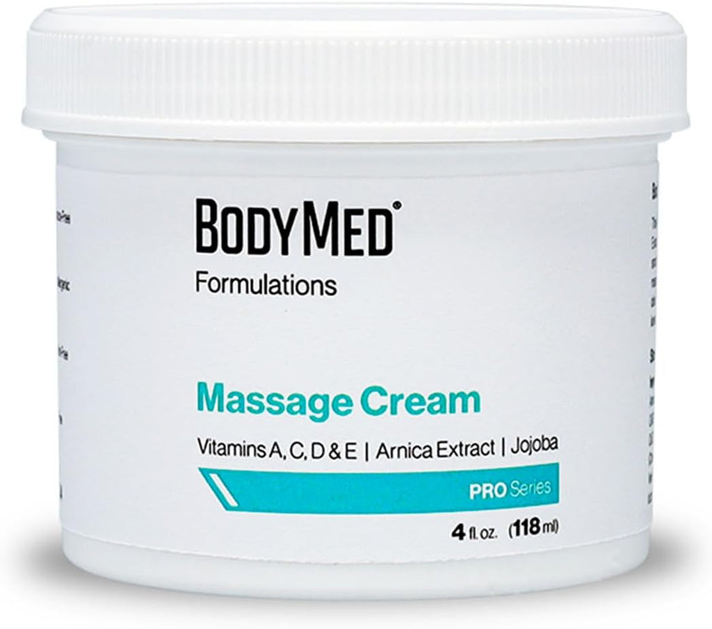 BodyMed Formulations Massage Cream, 4 oz. – Fragrance-Free, All-Natural Cream for Massage Therapy – Leaping Bunny Certified – with Arnica Extract & Jojoba – Non-Staining, & Paraben Free