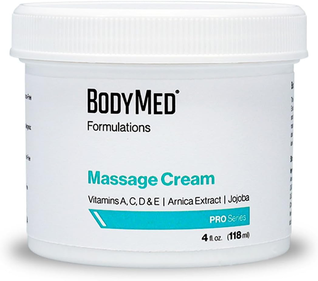 BodyMed Formulations Massage Cream, 4 oz. – Fragrance-Free, All-Natural Cream for Massage Therapy – Leaping Bunny Certified – with Arnica Extract & Jojoba – Non-Staining, & Paraben Free