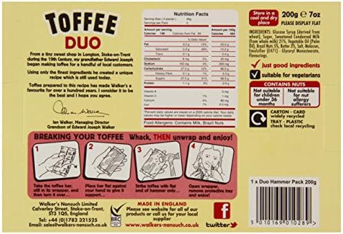 Walkers Non Such Walkers Duo Hammer Pack Toffee 200 G (Pack Of 2)