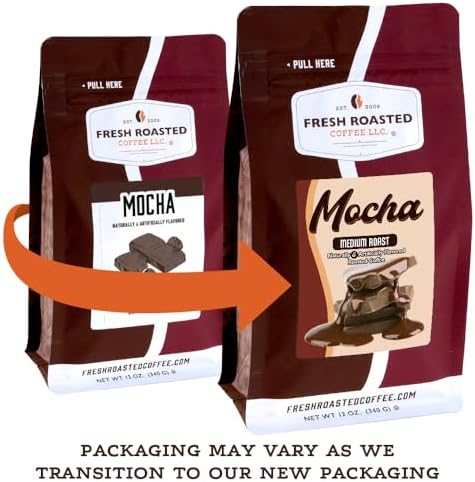 Fresh Roasted Coffee, Mocha Flavored Coffee, 12 oz, Medium Roast, Kosher, Ground