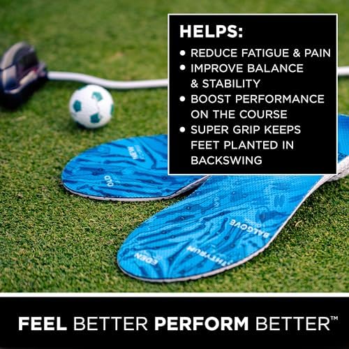 CURREX GolfPro Insoles for Golf Shoes – Arch Support Inserts to Improve Balance, Stability, Comfort & Performance, Help with Foot & Heel Pain Relief – for Men & Women – Medium Arch, 2XL