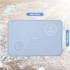 Silicone Pastry Mat 28"*20" Extra Thick Non Stick Baking Mat Food Grade Silicone Dough Rolling Bake Mat with Edge Heightening Blue