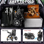 Electric Wheelchair ZENBON Lightweight Extra Wide Automatic Folding Motorized Wheelchairs for Seniors/Adults Motorized Mobility Device All Terrain 700W Power Wheel Chairs with Baskets 330Lbs