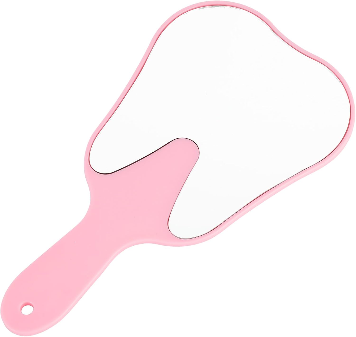 Annhua Tooth Shaped Mirror Hand Mirrors with Handle Pink, Face Mirrors Small Makeup Mirror Cute for Dental Clinic, Salon, Barber or Hairdressing - Plastic & Glass