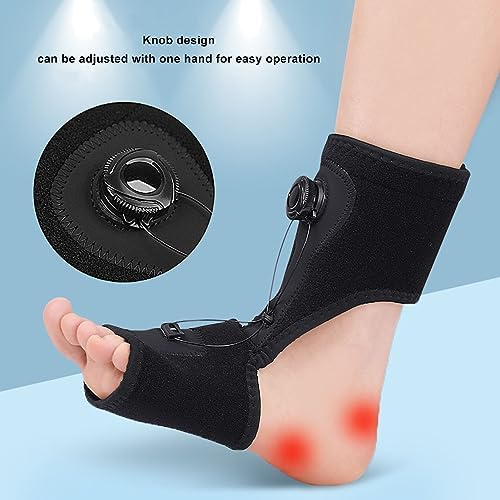 Copper Compression Plantar Fasciitis Night Splint, Drop Foot Orthopedic Brace Adjustable Rotating Knob Sleep Support for Foot Drop Achilles Tendonitis