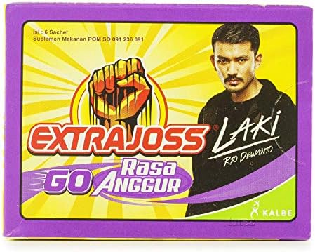 Extra Joss Active Energy Drink Powder Ginseng Grape Mango Flavour Halal Drink Minuman Quick Energy Boost (Total 30 Sachet) (Grape)