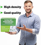 Primode Compostable Bags, 6 Gallon Food Scraps Yard Waste Bags, 100 Count, Extra Thick 0.87 Mil. ASTMD6400 Compost Bags Small Kitchen Trash Bags, Certified By BPI And TÜV AUSTRIA,