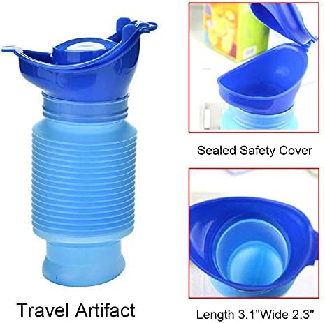 Men?s Pocket Toilet, Emergency Urinal Outdoor, Shrinkable Portable Urinal, Unisex Portable Mobile Toilet Potty Pee Urine Bottle for Camping Travel Traffic Jam and Queuing (1PC)