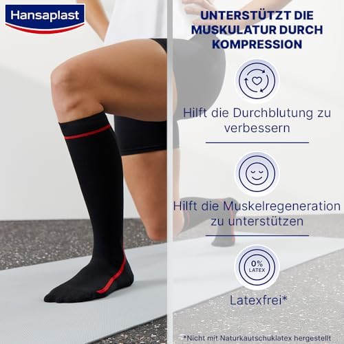 Hansaplast Sports Compression Socks, Muscle Support Compression Socks, Muscle Recovery Compression Socks, 1 Pair, L/XL