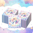 Unicorn Party Napkins, 40PCS Rainbow Balloon Napkins Disposable, Unicorns Partys Supplies Birthday Decorations, Fancy Unicorns Party Dinner Paper Napkins for Girl Boy Theme Partys, Birthday, 6.5"