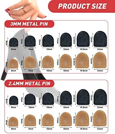 TRIZILLA 24 Pairs High Heel Replacement Tips, Heel Repair Kit for Women High Heel Shoes with 6 Inch High Heel Remove Pliers, 6 Sizes Heel Tips Caps, U-Shape, Black Beige