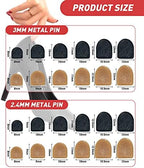 TRIZILLA 24 Pairs High Heel Replacement Tips, Heel Repair Kit for Women High Heel Shoes with 6 Inch High Heel Remove Pliers, 6 Sizes Heel Tips Caps, U-Shape, Black Beige