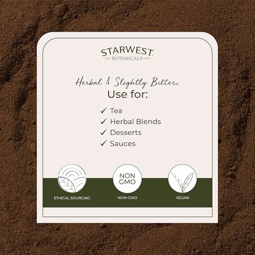 Starwest Botanicals Rhubarb Root Powder Organic - Dried Herb for Tea, Baking, & Herbal Blends, Pure Rheum Palmatum, Certified Kosher, Non-GMO - 4 oz Pouch