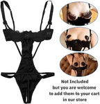 Sexy Strappy Bodysuit Women Lace Underwired One Piece Babydoll Teddy Nightwear Lingerie Hollow High Cut Leotard Sleepwear Top