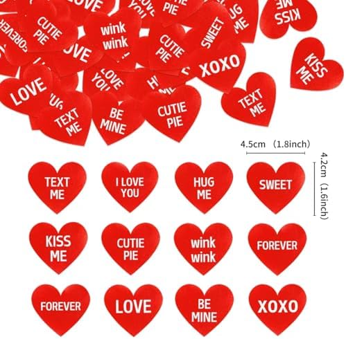 60 Pcs Edible St. Valentine's Day Cupcake Toppers with heart Decorations for Birthday and Valentine's Day Party (heart)