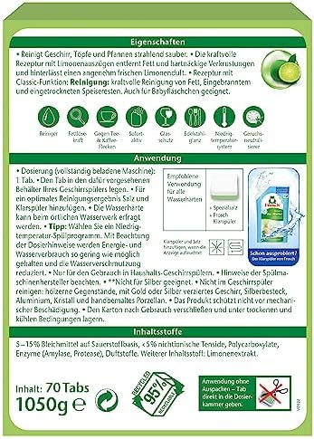 Frosch Classic Dishwasher Tablets 70 Tablets