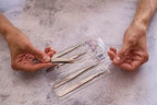 Eyelash Extension Tweezers - 5 PCS of Lash DIY Precision Set, Curved Volume Lash Tweezers - Cluster Application and Removal of Eye Lashes Extensions Stainless Steel