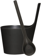 Pisara Speckled Dark Grey Sauna Bucket & Ladle Set