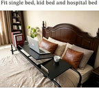 Overbed Bedside Table Over The Bed Table with Wheels Height Adjustable Medical Tilt Top Hospital Bed Table Laptop Standing Lap Desk Cart Table Stand for Bed Hospital Home Office Use Bed Trays Desk