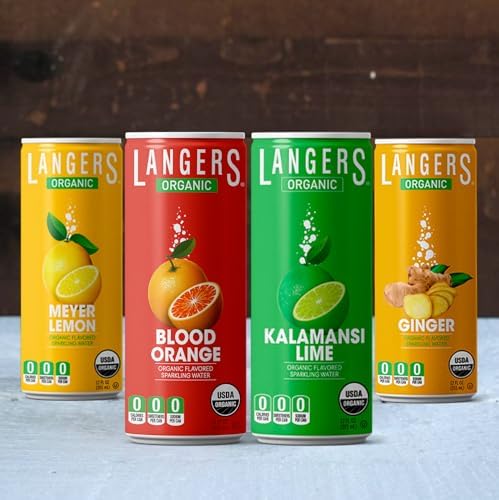 Langers Organic Flavored Sparkling Water, Ginger, 12 Fl Oz (Pack of 8)