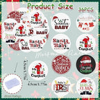 36PCS Edible My 1st Christmas Cupcake Toppers Wafer Paper Santa Baby Cupcake Toppers Christmas Cake Picks for Xmas Theme Party Baby Shower Birthday Supplies