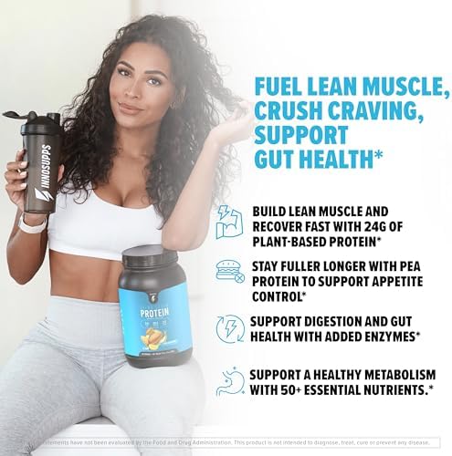 InnoSupps Clean Vegan Protein - Plant Based, Vegan, Natural, No Artificial Sweeteners, No Gluten, No Dairy. Lactose Free, Low Carbs, Low Fat, No Sugar Added, Soy Free, Non-GMO (Lemon Sugar Cookie)