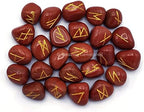 Amazing Gemstone Red Jasper Crystal Runes Set of 25 Engraved Rune Stones with Runes Book PDF