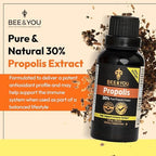 Bee and You Propolis Liquid Extract Drops, 30% Propolis, Ultra Pure, Immune Support Supplement, Sore Throat, Allergy Relief, Respiratory, Antioxidants, Keto, Paleo, Gluten-Free, 1 Fl Oz