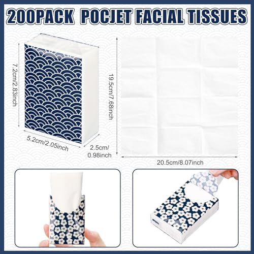 Therwen 100 Pack Pocket Tissues Travel Packs Bulk 1000 Sheet Mini Tissues Bulk 3 Ply Small Travel Size Paper Individual Pocket Size (Various)