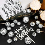 23 pcs Disco Ball Cupcake Toppers Happy Birthday Cake Topper 1970s Disco Ball Cake Picks Disco Theme Party Decorations for Birthday Party Favor