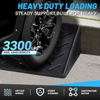 PZ 2PCS Rubber Curb Ramps for Driveway, 3 1/8" Rise Heavy Duty Car Ramp 6600 LBS Capacity 39.37"Lx 9.84"W Non-Slip Portable Shed Threshold Ramps for Doorways Sidewalk Scooters Wheelchairs Motorcycles