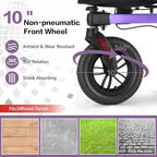 Ambliss 3-Wheel Rollator Walker for Seniors, 300lb Capacity, 10" All-Terrain Wheels, Lightweight Foldable Walker with Large Basket & Removable Tray, Height Adjustable Purple Mobility Aid (Purple)