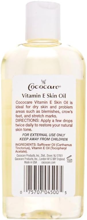 Cococare Vitamin E Skin Oil - Maximum Moisture for Dry Skin - Scar and Wrinkle Reduction Skin Oil - 4 Oz