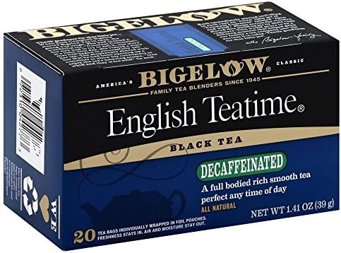 Bigelow Tea Decaffeinated English Teatime Black Tea, 20 Count (Pack of 6), 120 Total Tea Bags