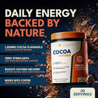 High Flavanol Cocoa Powder Supplement, 1200mg Cocoa Flavanols & Flavonoids, 30 Servings for Support Heart Health, Blood Flow & Nitric Oxide, Dark Cocoa Flavor
