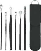 6 Pcs Ear Wax Removal Kit,Ear Cleaner Tools: Mini Portable Ear Scope with Stainless Steel 360° Spiral Ear Massage Cleaning Tool for Adults Kids - Ear Wax Remover with Storage Box